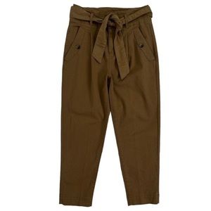 LOFT BROWN DENIM PAPER BAG WAIST PANTS
